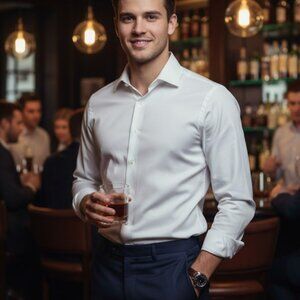 Corneliani Men's white button down dress shirt 15 1/2 - 39